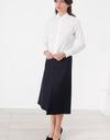 Tulle Pleat Skirt in Navy