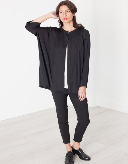 Unbalanced Cardigan in Black