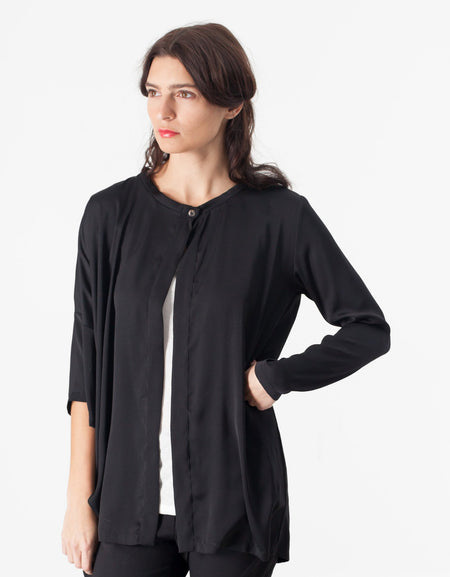 Unbalanced Cardigan in Black