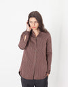 Sheen Button-Up in Red/Tan