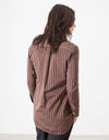 Sheen Button-Up in Red/Tan