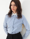Longsleeve Blouse in Blue Stripe