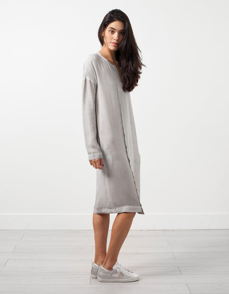 Long Sleeve Silk Dress