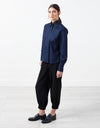 Sheer Silk Collar Button Up