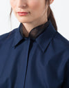 Sheer Silk Collar Button Up