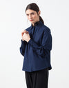 Sheer Silk Collar Button Up