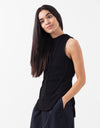 Curved Stripe Knit Tank