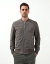 Leather Bomber Jacket in Dust