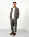 Leather Bomber Jacket in Dust