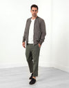 Leather Bomber Jacket in Dust