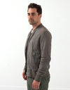 Leather Bomber Jacket in Dust