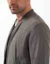 Leather Bomber Jacket in Dust