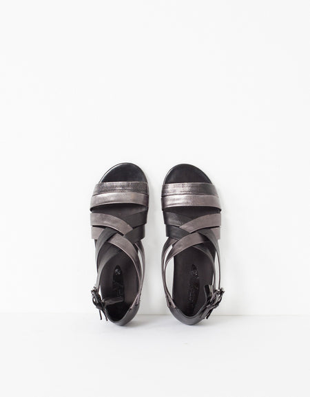 Wrap Sandal in Black/Steel