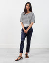 Sleeve Top in Navy Stripe