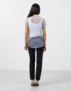 Sheer Button-Up Blouse in Pale Blue