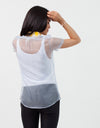 Sheer Button-Up Blouse in Pale Blue