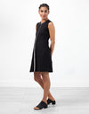 Neoprene Flower Dress in Black