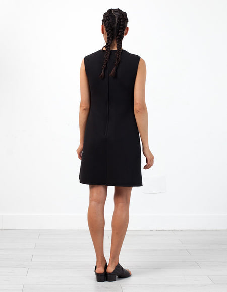 Neoprene Flower Dress in Black