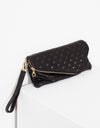 Roxanne Leather Clutch in Black