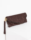 Roxanne Leather Clutch in Brown
