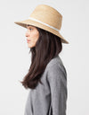 Wrapped Up Hat in Straw/White