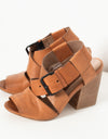 Buckle Strap Heel in Brown