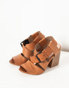 Buckle Strap Heel in Brown