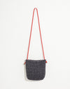 Wool Shoulder Pouch in Black/White