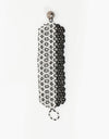 Lattice Bead Cuff in Silver/Black