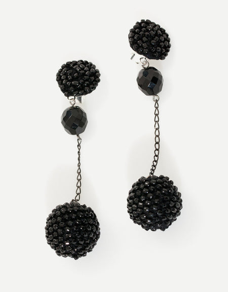 Drop Cluster Earring in Black