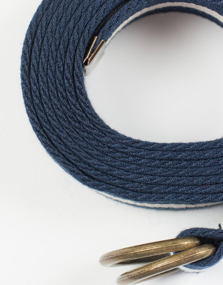 Striped Web Belt in Navy/White