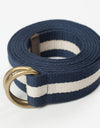 Striped Web Belt in Navy/White
